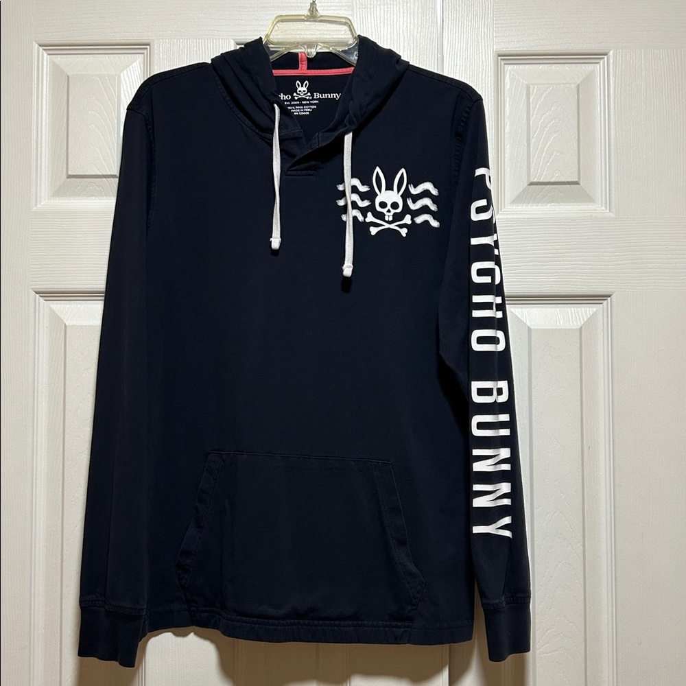 Psycho Bunny Long Sleeve Hoodie Navy - Men’s Size 5/Medium